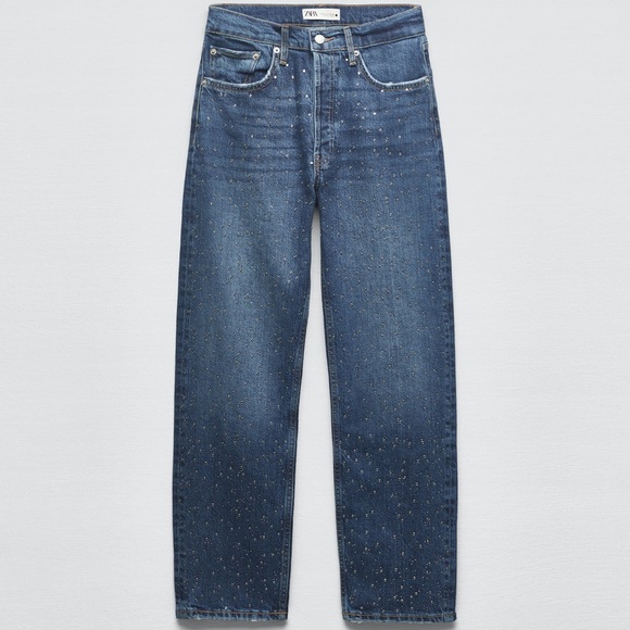 ZARA SET - RHINESTONE SPARKLY DENIM TOP & JEANS - Picture 3 of 8